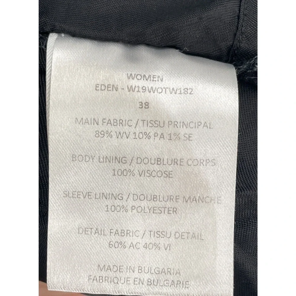Officine Generale Coat Eden Satin Trimmed Wool Blend 38 US 6 Dark Navy Blue